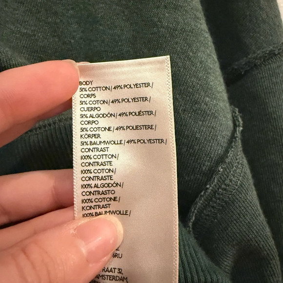 FREE PEOPLE Charmed Cropped Sweatshirt Multicolor Green Size XS - Picture 9 of 9